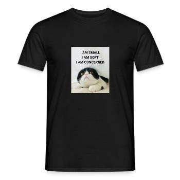I AM SMALL, I AM SOFT, I AM CONCERNED KATZEN MEMES - Männer T-Shirt - Schwarz - Vorne - AI Model Male 178 light (178cm)