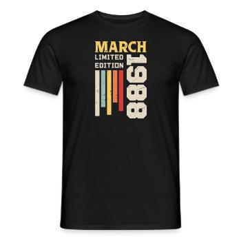 Mars 1988 - Cadeau anniversaire Mars 1988 Mars - T-shirt homme - noir - Devant - AI Model Male 178 light (178cm)