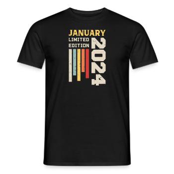 January 2024 - Birthday gift January 2024 - Men's T-Shirt - black - Front - AI Model Male 178 light (178cm)