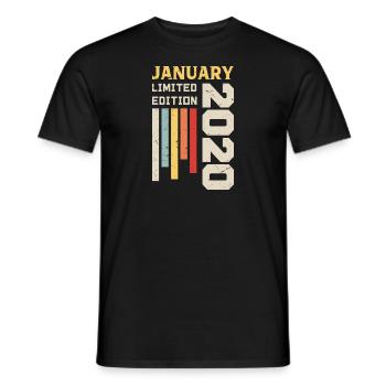 Janvier 2020 - Cadeau anniversaire Janvier 2020 - T-shirt homme - noir - Devant - AI Model Male 178 light (178cm)