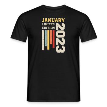 January 2023 - January 2023 Birthday Gift - Men's T-Shirt - black - Front - AI Model Male 178 light (178cm)