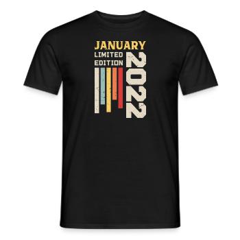 January 2022 - Birthday gift January 2022 - Men's T-Shirt - black - Front - AI Model Male 178 light (178cm)