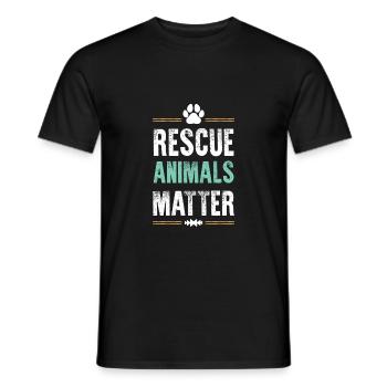 L’importance des animaux Bien-être animal - T-shirt homme - noir - Devant - AI Model Male 178 light (178cm)