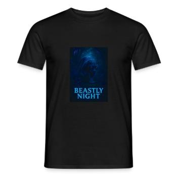 Beastly Night – Leuchtender Panther bei Nacht im D - Männer T-Shirt - Schwarz - Vorne - AI Model Male 178 light (178cm)