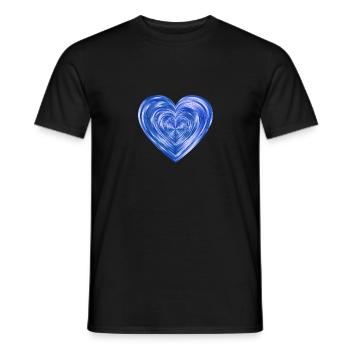 Glaenzendes Herz blau - Männer T-Shirt - Schwarz - Vorne - AI Model Male 178 light (178cm)