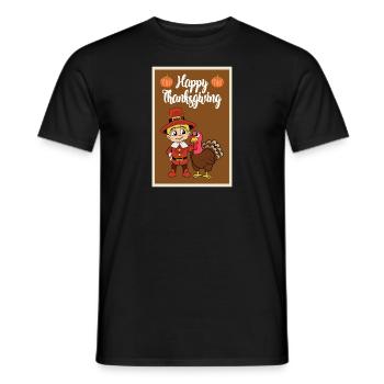 Thanksgiving turkey turkey thanksgiving - Men's T-Shirt - black - Front - AI Model Male 178 light (178cm)