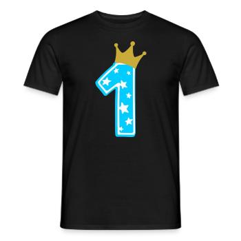 1 couronne 1er anniversaire 1 an - T-shirt homme - noir - Devant - AI Model Male 178 light (178cm)