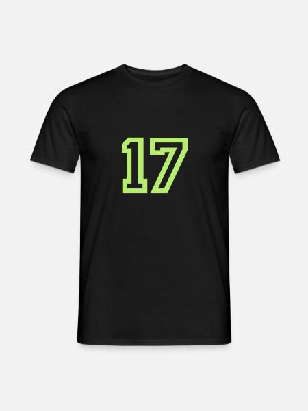 17 Collegestyle - Männer T-Shirt - Schwarz