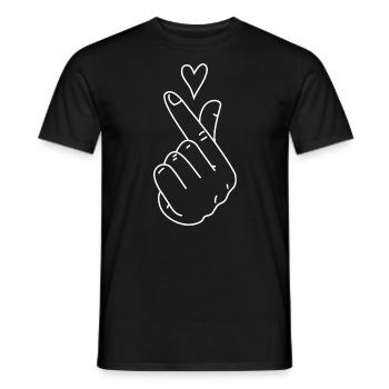 Korean Finger Heart Love K-POP Kdrama - T-shirt homme - noir - Devant - AI Model Male 178 light (178cm)