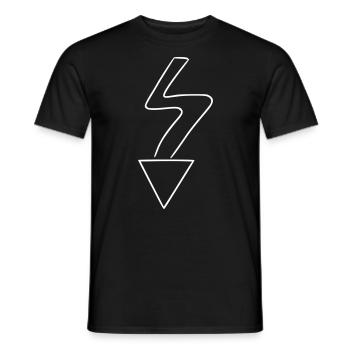 Arrow drawing sketch white - Men's T-Shirt - black - Front - AI Model Male 178 light (178cm)