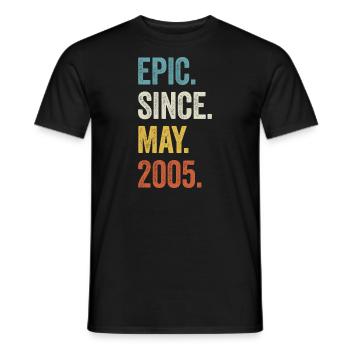 18 Years Old Epic Since May 2005 18th Birthday - Men's T-Shirt - black - Front - AI Model Male 178 light (178cm)