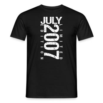 Juli 2007 Juli Geburtstagsgeschenk Juli 2007 - Männer T-Shirt - Schwarz - Vorne - AI Model Male 178 light (178cm)