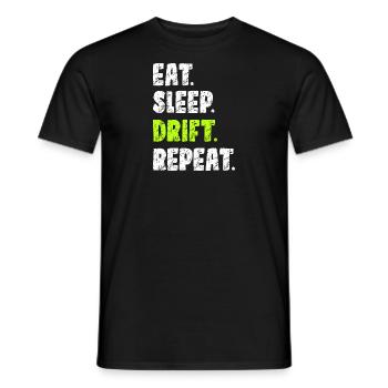 Répéter Manger Dérive de sommeil | Dérive de voiture - T-shirt homme - noir - Devant - AI Model Male 178 light (178cm)