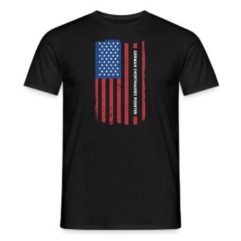 German Shorthaired Pointer Us Flag - Men's T-Shirt - black - Front - AI Model Male 178 light (178cm)