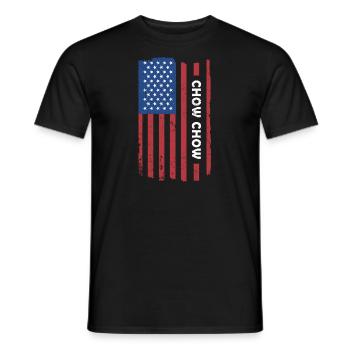Drapeau Chow Chow Us - T-shirt homme - noir - Devant - AI Model Male 178 light (178cm)