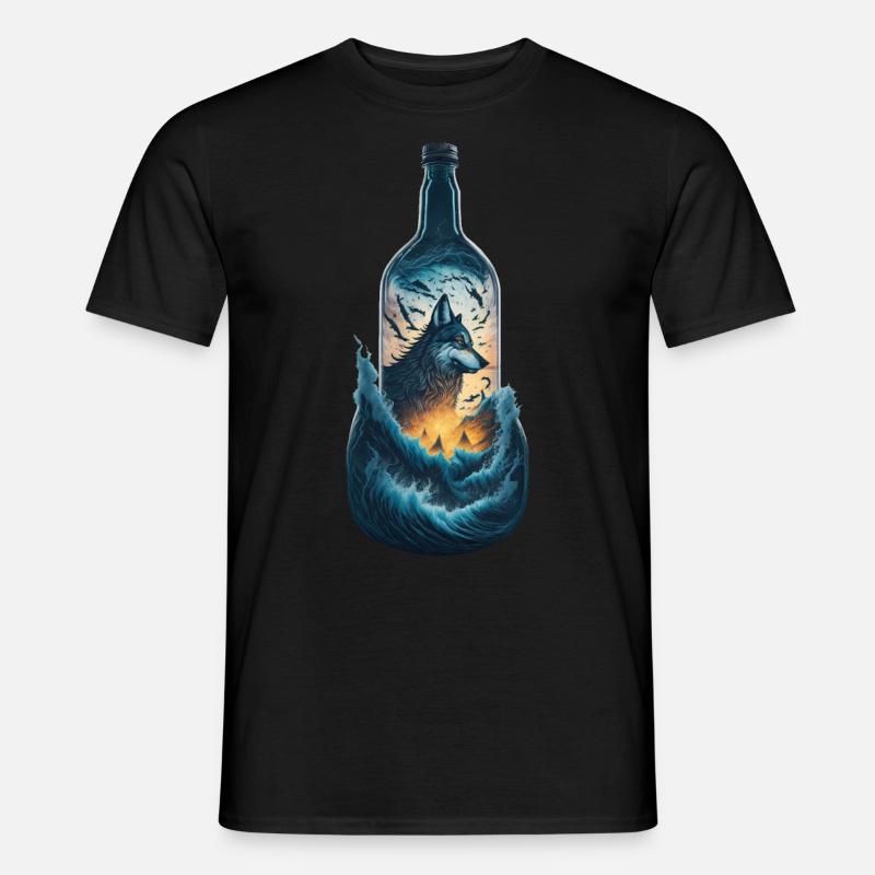 Wolf - Männer T-Shirt - Schwarz