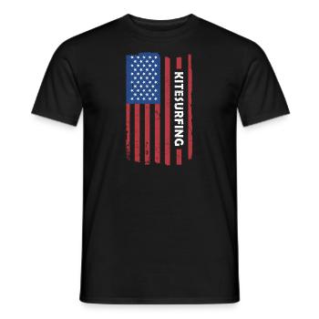 Sport Us Flag Kitesurf - T-shirt homme - noir - Devant - AI Model Male 178 light (178cm)