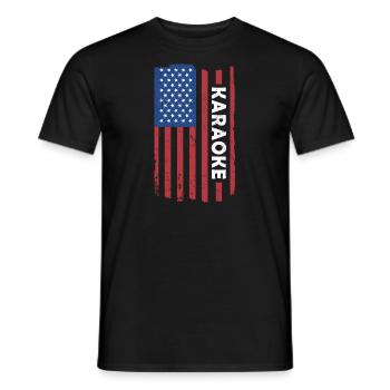 Singer Us Flag Karaoke - Männer T-Shirt - Schwarz - Vorne - AI Model Male 178 light (178cm)