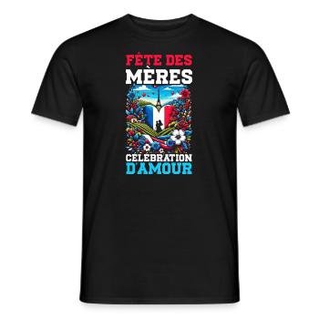 Fête des mères aux racines françaises, maman, meilleur - T-shirt homme - noir - Devant - AI Model Male 178 light (178cm)