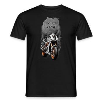 Speed Demon : conception de vélos de course avec « Fast Life » - T-shirt homme - noir - Devant - AI Model Male 178 light (178cm)