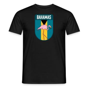 Bahamas Flag with Flamingo - Bahamas Travel - Men's T-Shirt - black - Front - AI Model Male 178 light (178cm)
