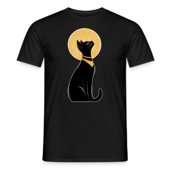 Egyptian Cat - Men's T-Shirt - black - Front - AI Model Male 178 light (178cm)