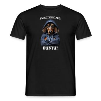 Dackel sagt Nein Basta! - Männer T-Shirt - Schwarz - Vorne - AI Model Male 178 light (178cm)