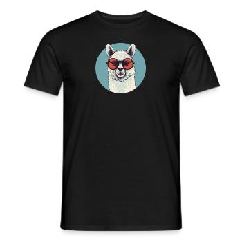 Alpaca Lama Sunglasses - Men's T-Shirt - black - Front - AI Model Male 178 light (178cm)