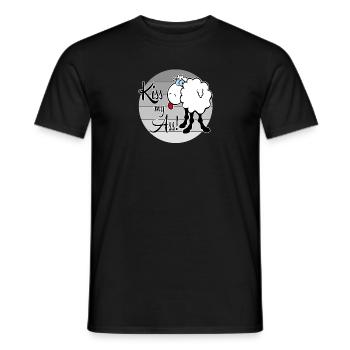 Kiss my Ass Küß mein Arsch Schaf Beleidigung - Männer T-Shirt - Schwarz - Vorne - AI Model Male 178 light (178cm)