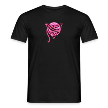 The ball of wool - chewing gum - Men's T-Shirt - black - Front - AI Model Male 178 light (178cm)