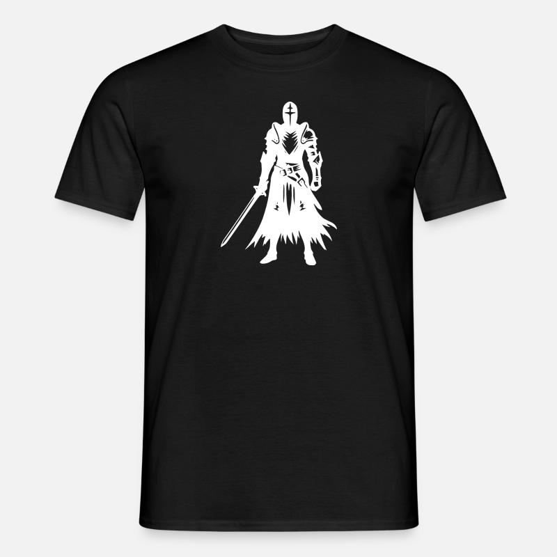 Ritter mit Schwert - Männer T-Shirt - Schwarz