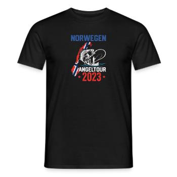 Norwegen Angeltour 2023 Hochseeangeln - Männer T-Shirt - Schwarz - Vorne - AI Model Male 178 light (178cm)
