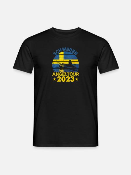 Schweden Angeltour 2023 Hecht - Männer T-Shirt - Schwarz