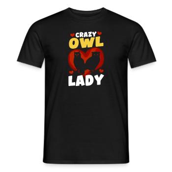 Enthusiast Birds Of Prey Nocturnal Owl Lady Ornith - Men's T-Shirt - black - Front - AI Model Male 178 light (178cm)