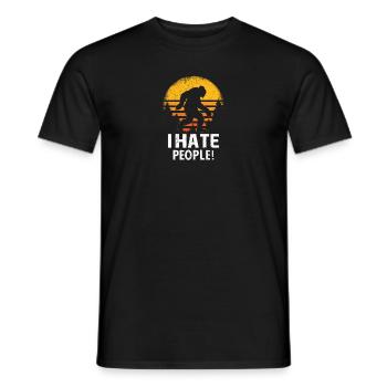Ich hasse Morgenmenschen - I Hate Morning People - Männer T-Shirt - Schwarz - Vorne - AI Model Male 178 light (178cm)
