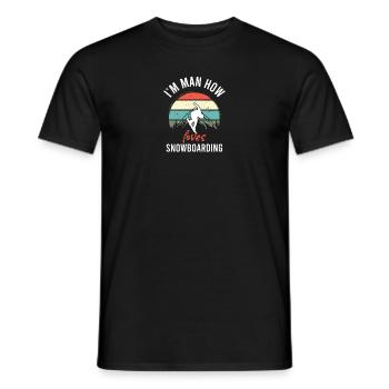 Snowboarding Snowboarder Vintage Wintersport - Männer T-Shirt - Schwarz - Vorne - AI Model Male 178 light (178cm)