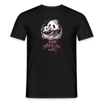 Best Mom Ever Panda Lover Floral Wreath I Mom - Männer T-Shirt - Schwarz - Vorne - AI Model Male 178 light (178cm)
