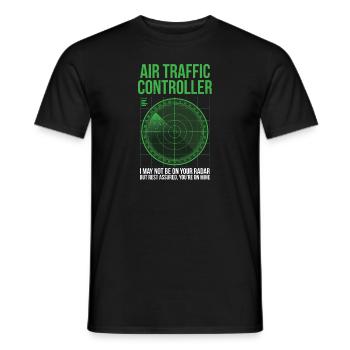 Air Traffic Controller Aircraft Aviation Aviator - Men's T-Shirt - black - Front - AI Model Male 178 light (178cm)