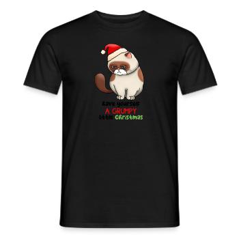 Christmas Funny Cat Christmas Tree Cat - Men's T-Shirt - black - Front - AI Model Male 178 light (178cm)