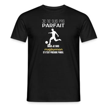 pas parfait rugby homme humour rugbyman cadeau - T-shirt homme - noir - Devant - AI Model Male 178 light (178cm)