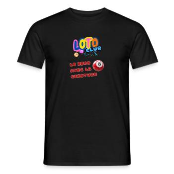 LOTO - BINGO - 8 - LE ZERO AVEC LA CEINTURE - T-shirt homme - noir - Devant - AI Model Male 178 light (178cm)