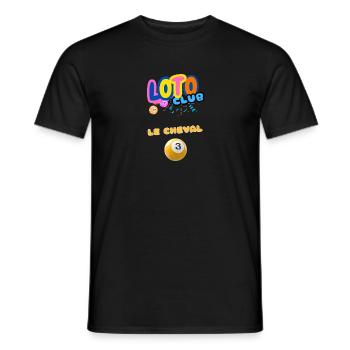 LOTO - BINGO - 3 - LE CHEVAL DE TROIE - T-shirt homme - noir - Devant - AI Model Male 178 light (178cm)