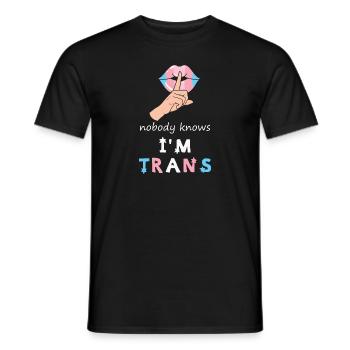 LBGT Flag Gay Pride Human Personne ne sait que je suis Trans - T-shirt homme - noir - Devant - AI Model Male 178 light (178cm)