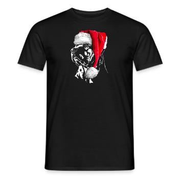 Santa TOSA INU Chien de Noël Chiens Wilsigns - T-shirt homme - noir - Devant - AI Model Male 178 light (178cm)
