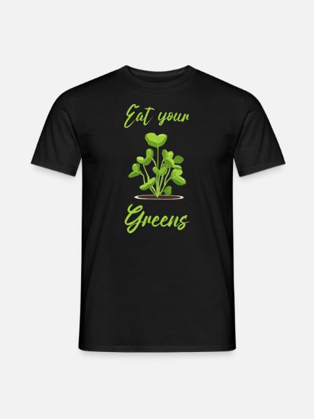 Eat Your Greens Farmer Gardener Microgreen Grower - Männer T-Shirt - Schwarz