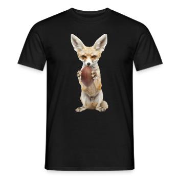 Fennek Fuchs Fußball - Männer T-Shirt - Schwarz - Vorne - AI Model Male 178 light (178cm)