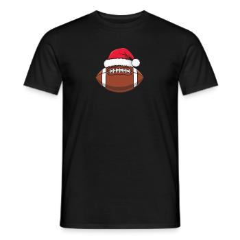 American Football Hat Christmas - Men's T-Shirt - black - Front - AI Model Male 178 light (178cm)