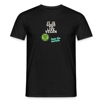 It Is Good to live Vegan - Männer T-Shirt - Schwarz - Vorne - AI Model Male 178 light (178cm)