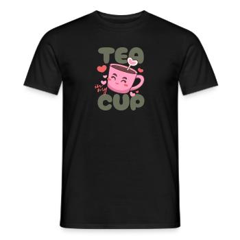 Tee in meiner Tasse: Das perfekte Gebräu - Männer T-Shirt - Schwarz - Vorne - AI Model Male 178 light (178cm)