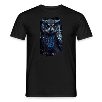 Süße Cyber-Eule - Männer T-Shirt - Schwarz - Vorne - AI Model Male 178 light (178cm)